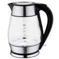 Chaleira de aço inoxidável de construção de parede dupla Caldeira de água quente 1.8L com filtro Tea Maker Chaleira elétrica preta